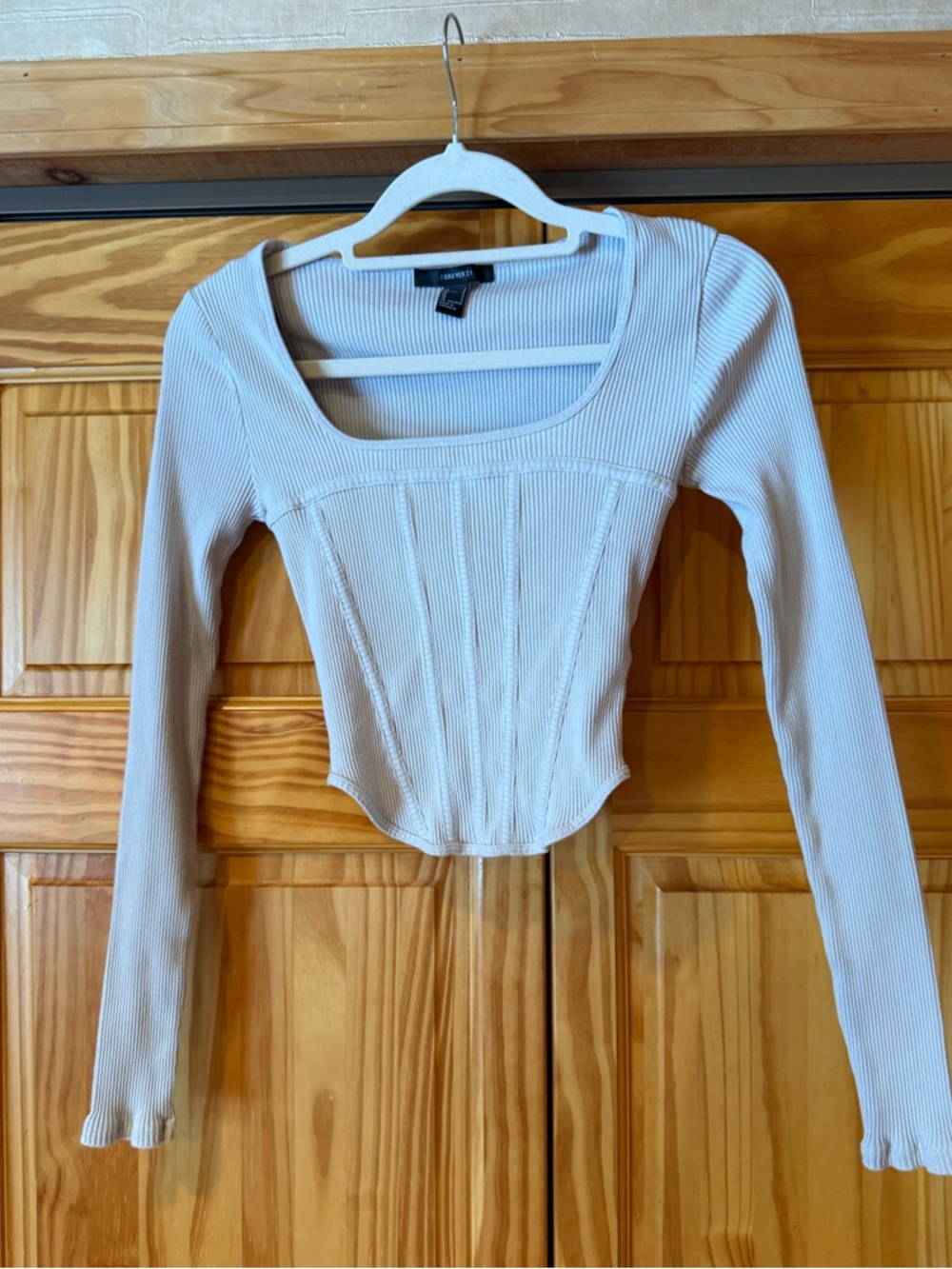 Forever 21 ribbed long sleeve crop top